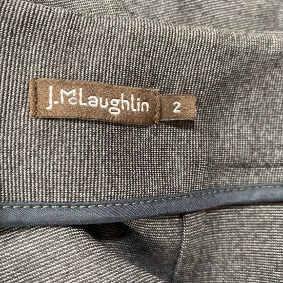 J McLaughlin Grey Stretch Knit Pencil Skirt Size 2 Above the Knee Bandage Style - Picture 3 of 7